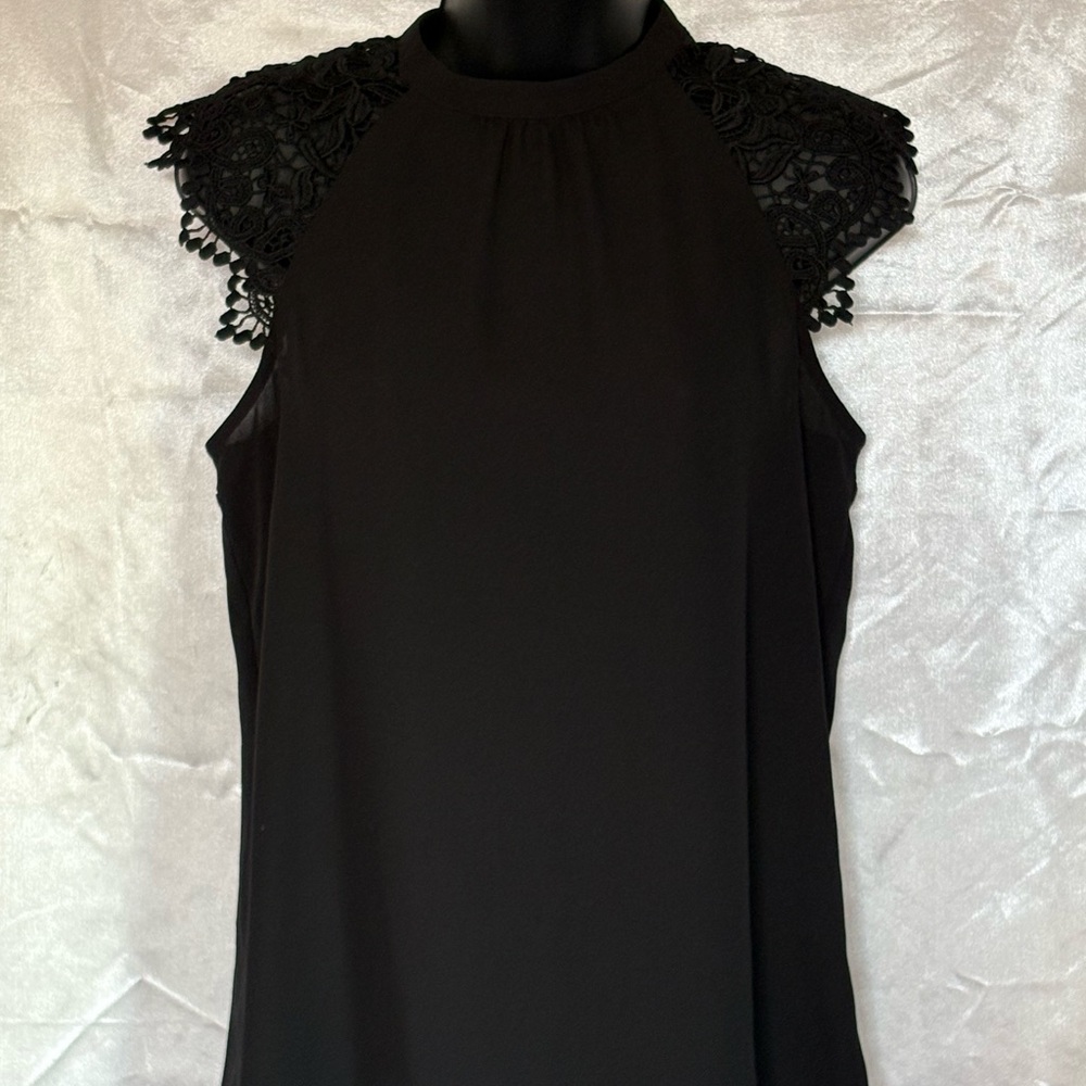 Express Black Lace Detail Top